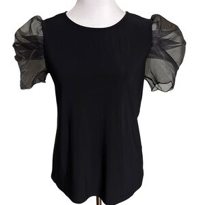 Express Black Puff Sleeve Top
